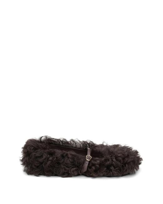 Dorothee Schumacher White Furry Fantasy Curly-Sheepskin Ballet Flats