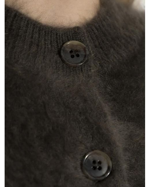Lisa Yang Black Azalea Brushed-Finish Cardigan