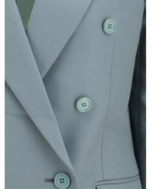 Chloé Blue Double-Breasted Wool Jacket