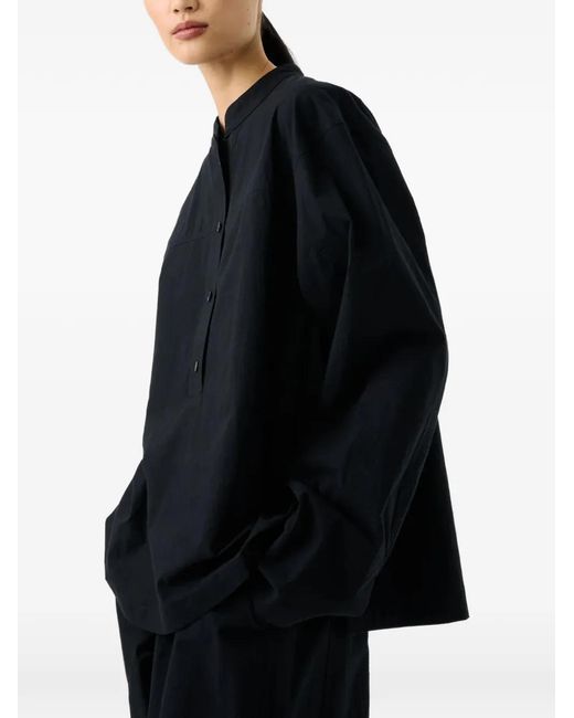 Studio Nicholson Black Vega Half-Button Shirt