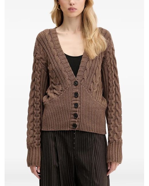Miss Sixty Brown Button-Fastening Cardigan