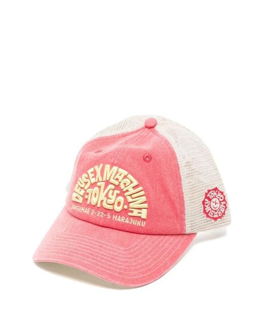 Deus Ex Machina Pink Tokyo Address Logo-Embroidered Trucker Cap for men