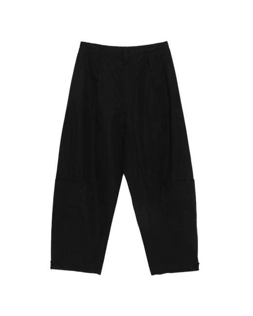 Amomento Black Pleated Cargo Pants for men