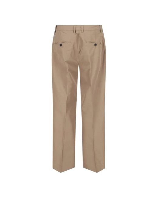 DUNST Natural Buttoned Front-Pleat Trousers for men