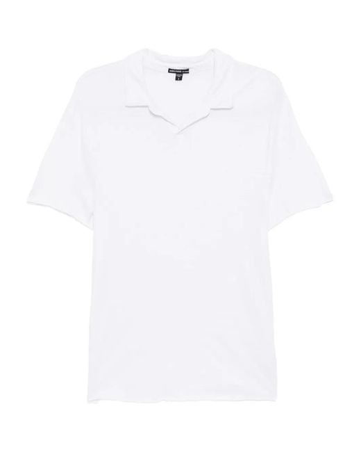 James Perse White Slub Polo Top for men
