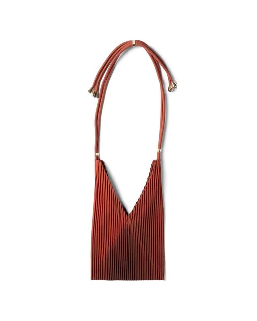 MULTITUDES BAGS Red Babi Bag Pleated Tote Bag