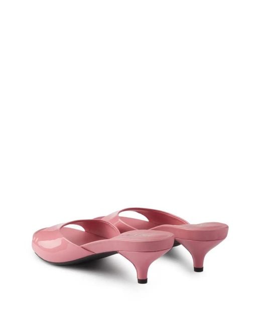 Prada Pink 45Mm Leather Mules