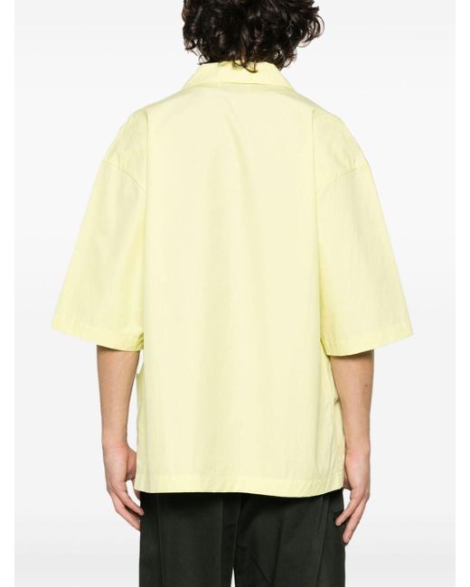 Nanushka Yellow Bodil Short-sleeve Cotton Shirt for men