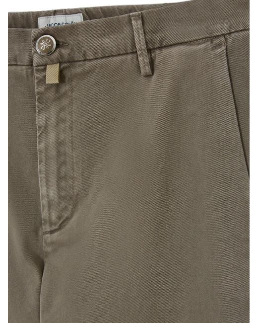 Jacob Cohen Green Logo-Patch Cotton Trousers for men