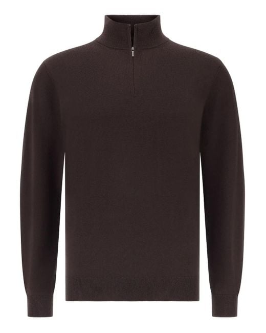 メンズ Boggi ハーフジップ セーター Brown