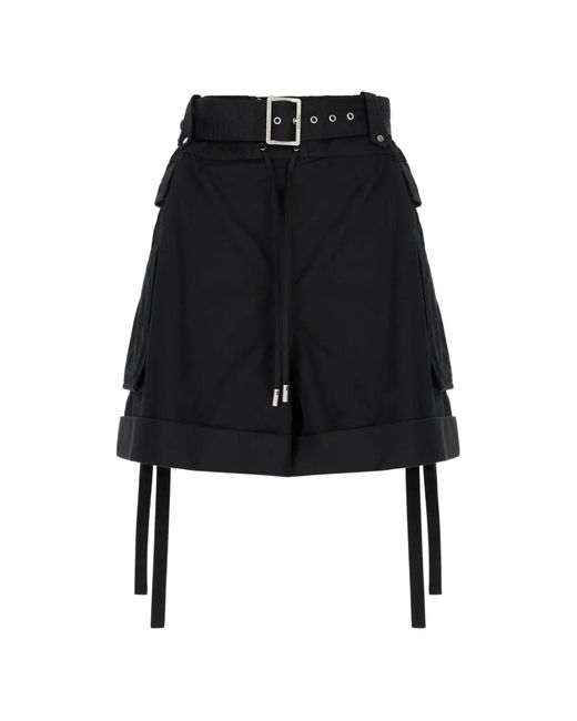 McQueen Black Belted Cargo Shorts