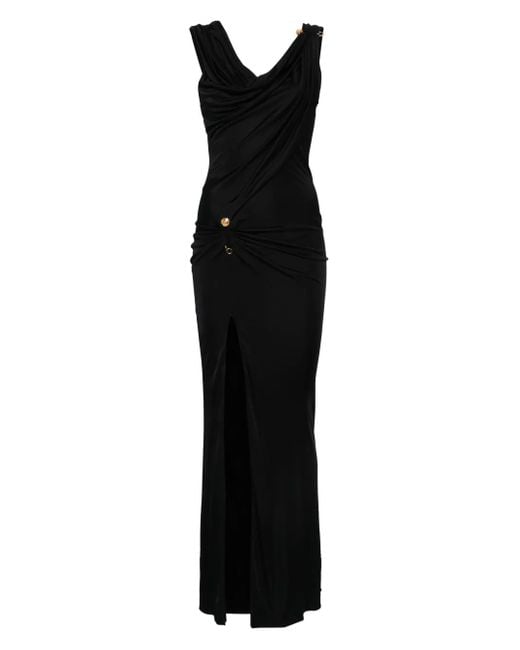 Versace Black Asymmetric Neck Dress
