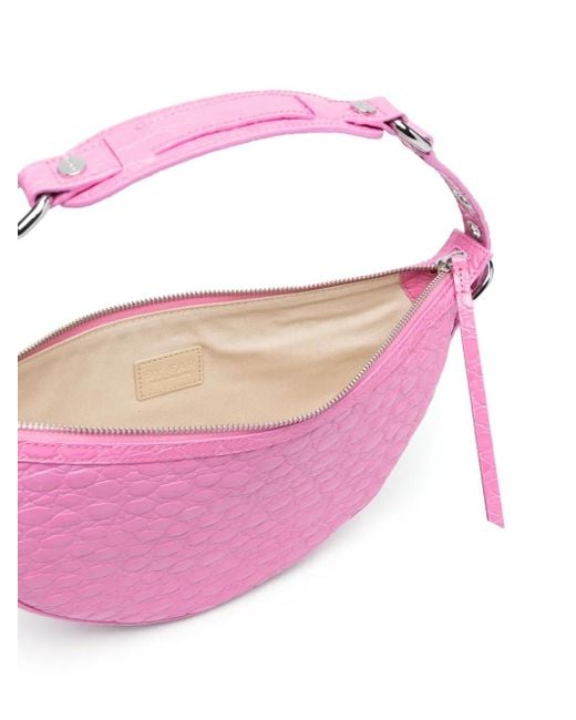 By Far Pink Gib Leather Shoulder Bag
