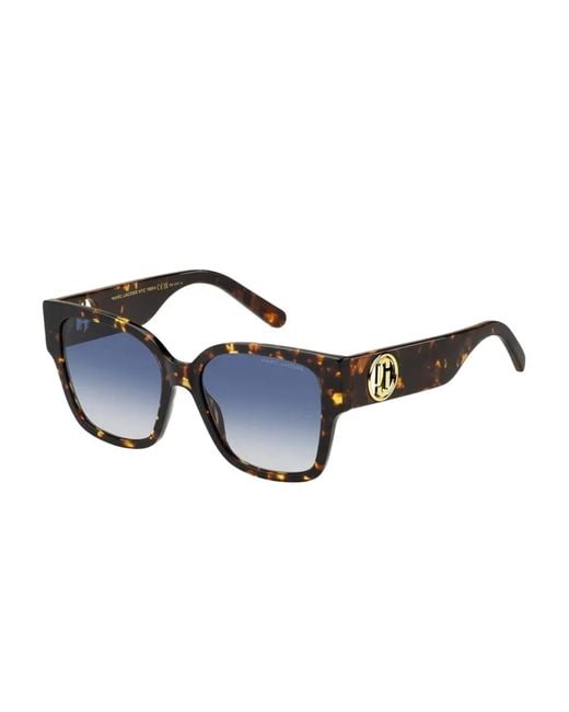 Marc Jacobs Blue Tortoiseshell-Effect Square-Frame Sunglasses