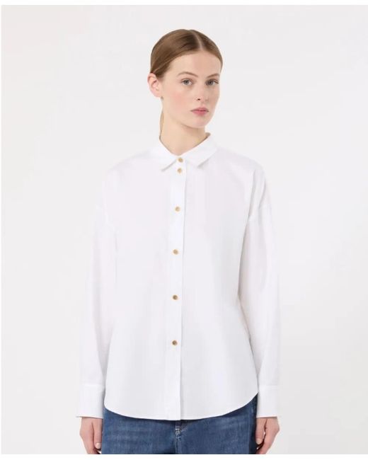 Max Mara White Drop-Shoulder Button-Down Shirt
