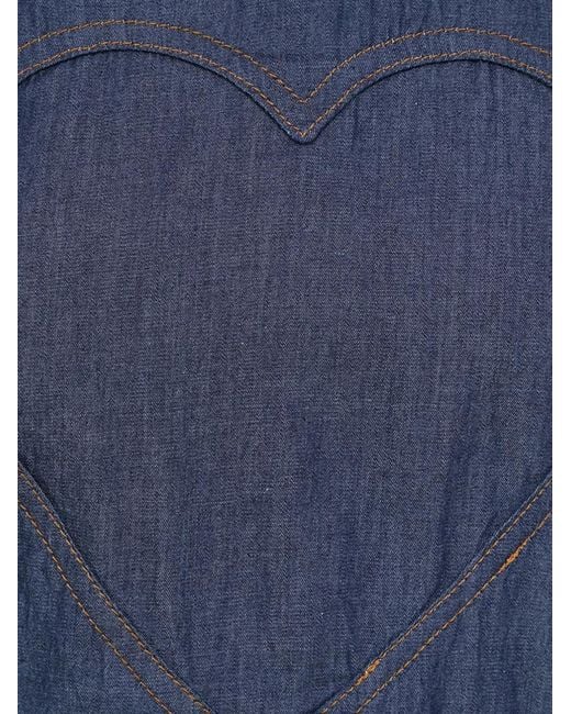 Love Moschino Blue Heart-Motif Top