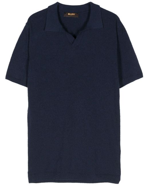 Moorer Blue Dudero Terry-cloth Polo Shirt for men