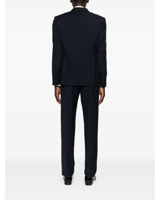 Tagliatore Blue Double-Breasted Peak-Lapel Suit for men