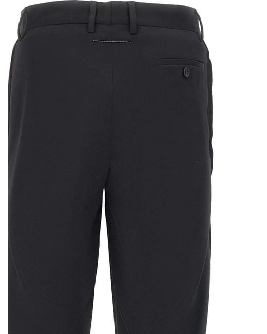 MM6 by Maison Margiela Blue Virgin Wool-Blend Trousers for men