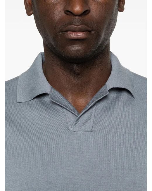 Brioni Blue Revere-Collar T-Shirt for men