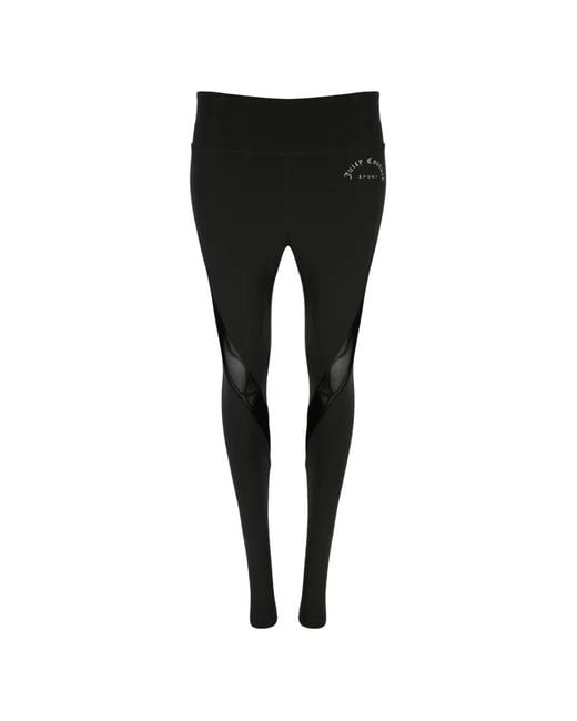 Juicy Couture Black Mesh-Panelled Logo-Print Leggings