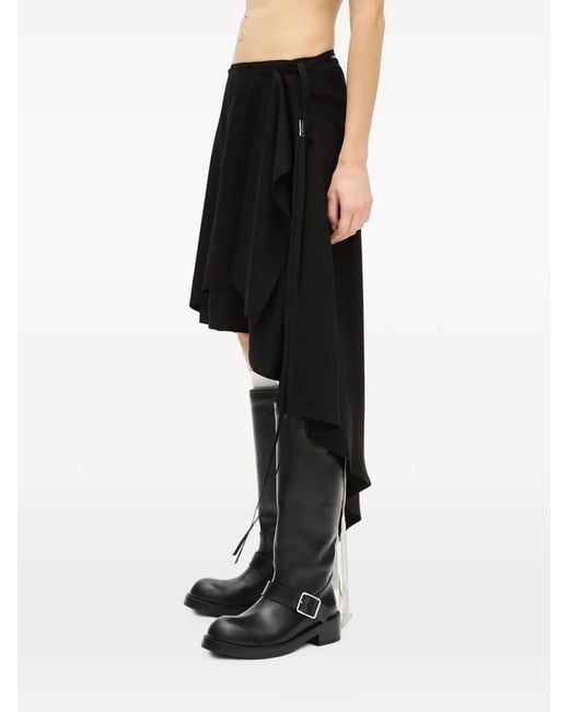 Ann Demeulemeester Black Layered Asymmetric Skirt