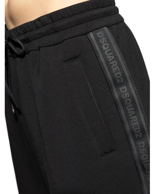 DSquared² Black Drawstring-Fastening Shorts for men