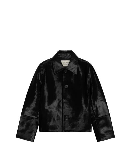 Zadig & Voltaire Black Lessa Cropped Buttoned Jacket
