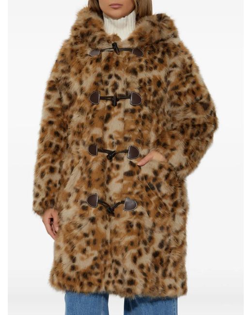 Munthe Natural Leopard-Print Toggle Coat