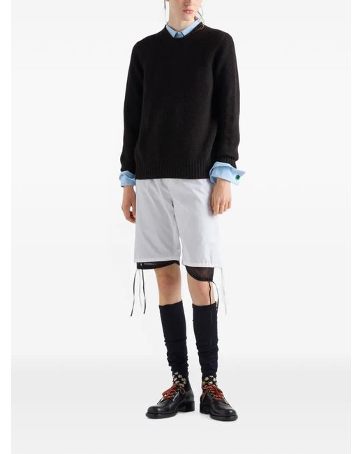 Prada White Poplin Bermudas