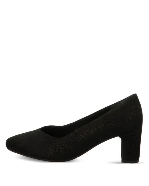 Gabor Black Glitter-Detail Block-Heel Pumps