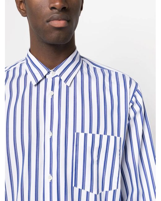 Chemise Rayée En Coton À Manches Longues Comme des Garçons pour homme en coloris Blue