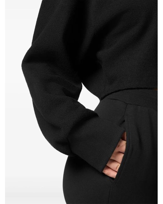 Philipp Plein Sponge Cropped Sweater in het Black