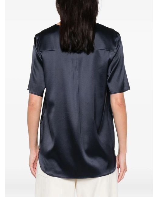 Purotatto Blue Short-Sleeve Blouse