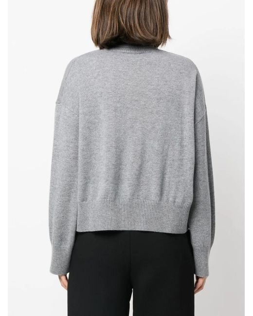 P.A.R.O.S.H. Gray Roll-Neck Cashmere Sweater