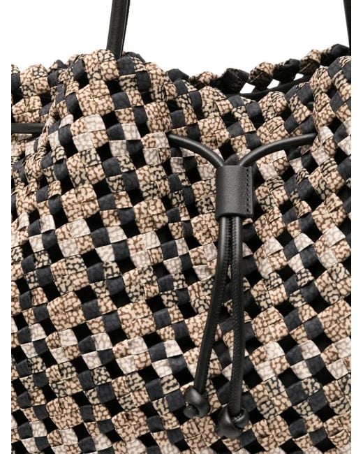 Borsa Tote Con Coulisse di Borbonese in Black