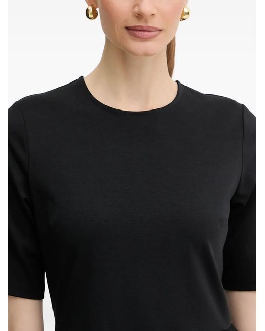 Twinset Black Gathered-Skirt Mini Dress