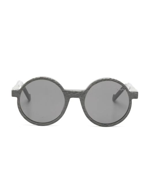 VAVA Eyewear Gray Round-Frame Sunglasses