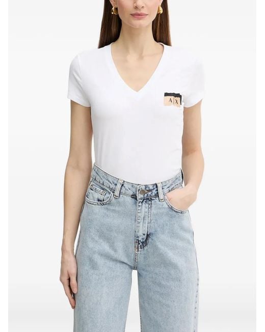 ARMANI EXCHANGE Blue V-Neck T-Shirt