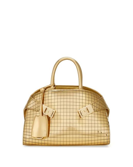 Ferragamo Metallic Hug Tote Bag