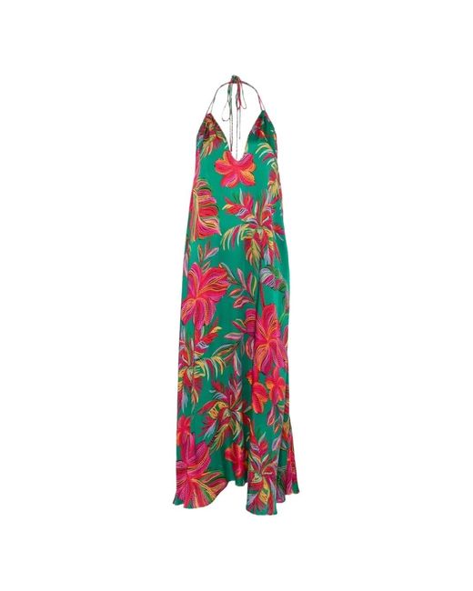 Sundress White Natasha Floral-Print Halterneck Maxi Dress