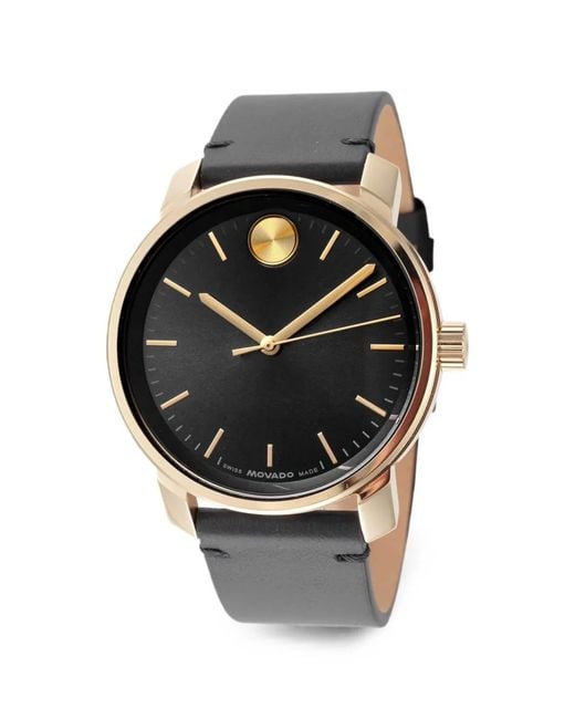 Movado Gray Trend 41Mm Leather Watch for men