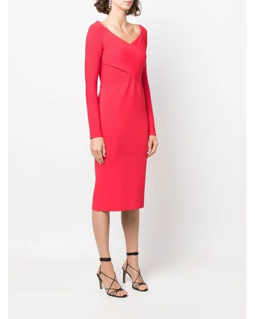 Ralph Lauren Red Mid-Length Cocktail Dress
