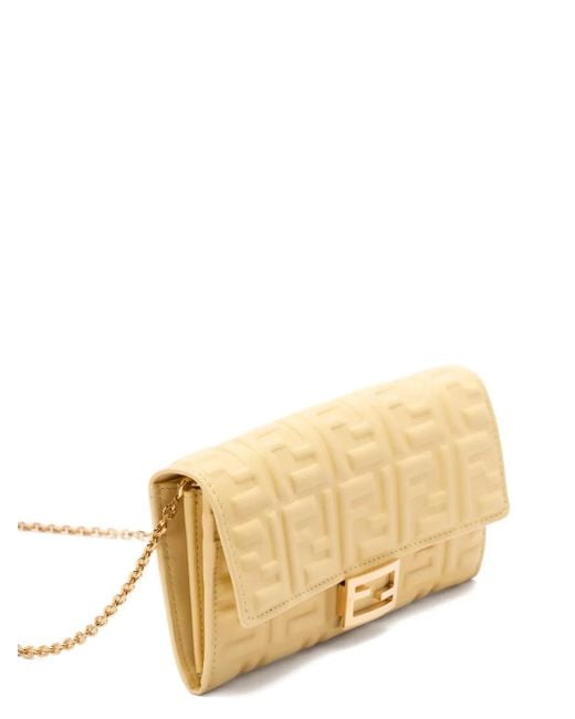Fendi Natural Baguette Continental Chain-Strap Wallet
