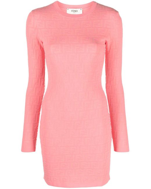 Fendi Mini-jurk Met Monogramprint in het Pink