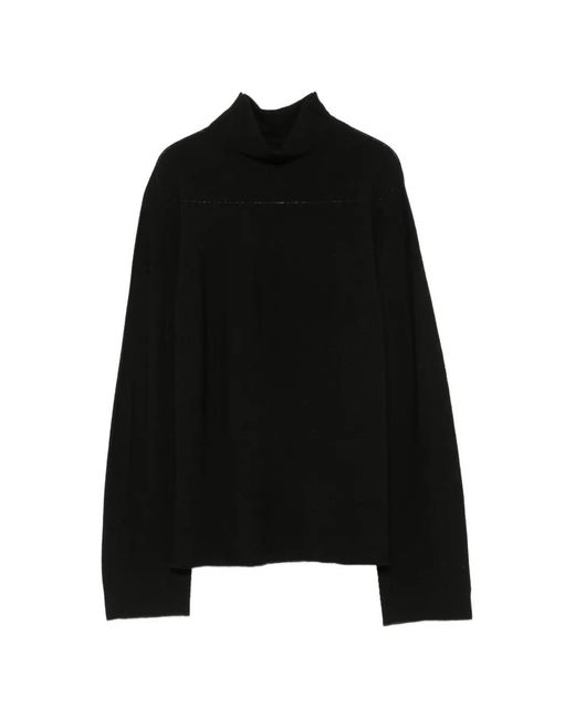 Alpha Studio Black Long-Sleeve High-Neck Sweater