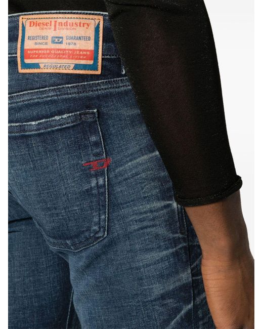 Jean droit à taille basse DIESEL pour homme en coloris Bleu | Lyst