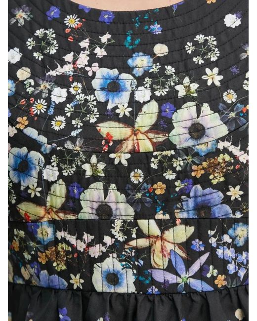 Munthe Black Floral-Pattern Tiered Maxi Dress