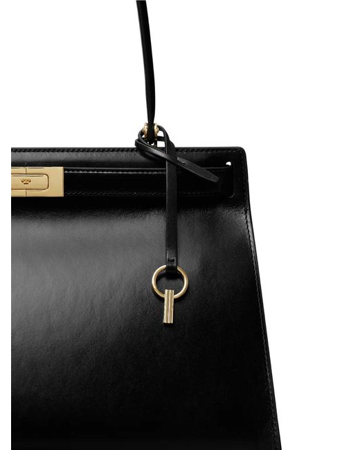 Tory Burch Black Classic Lee Radziwill Tote Bag