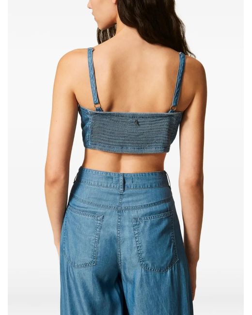 Twinset Blue Denim Bustier Top